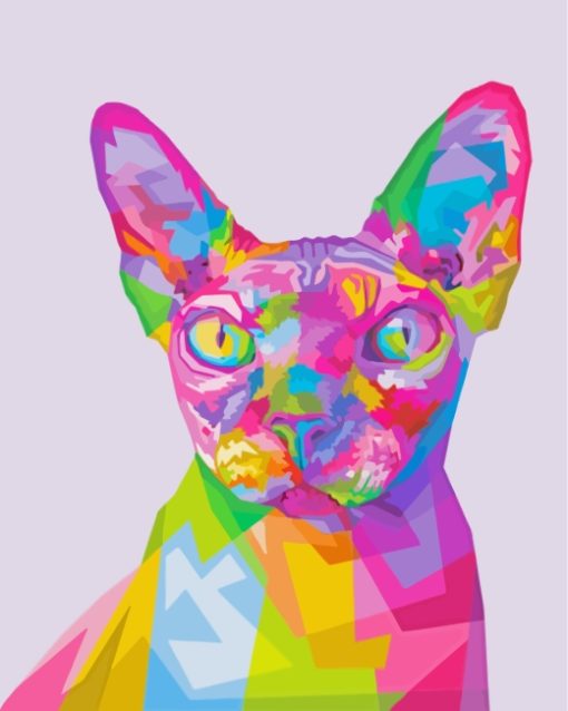 Colorful Sphynx Cat paint by numbers