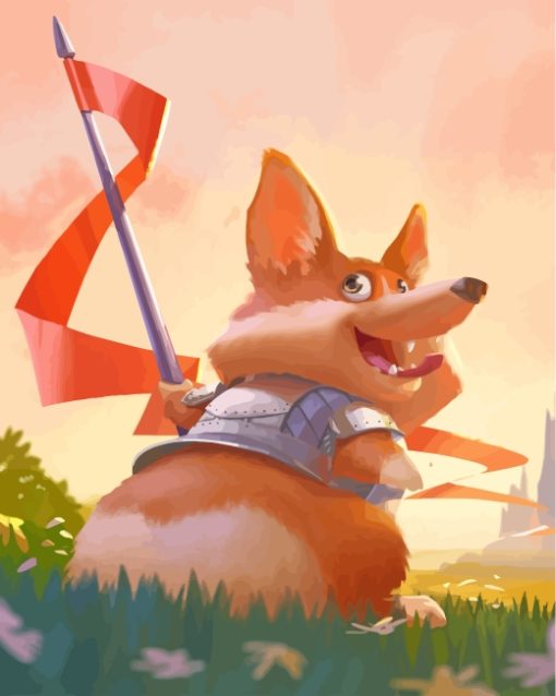 Corgi Knight paint by numbers