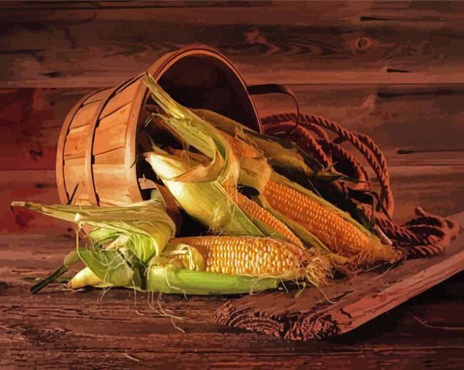 Corn Harvest Still Life paint by number