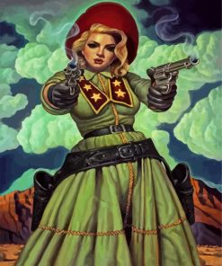 Cowgirl Gunslinger paint by numbers