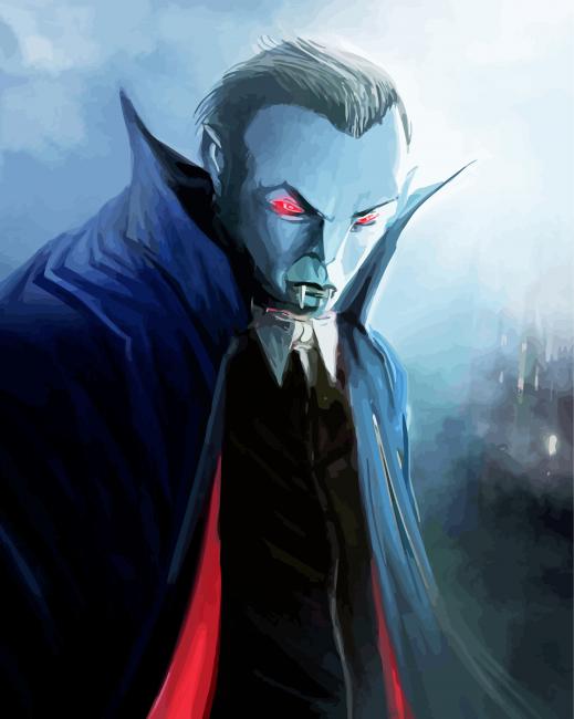 Creepy Dracula paint by numbers