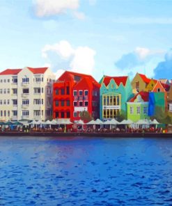 Curacao Colorful Buildings paint by number