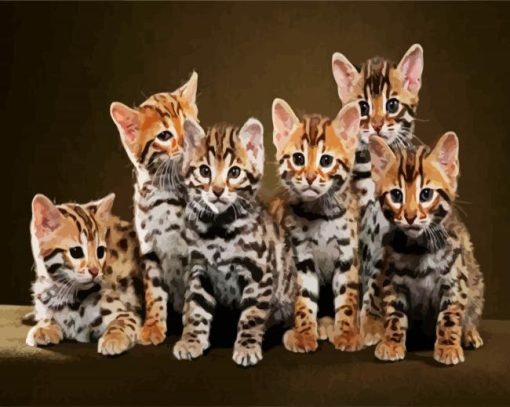 Cute Bengal Kitties paint by number