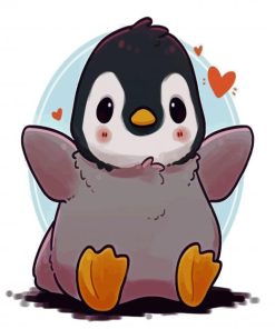 Cute Little Penguin paint by number
