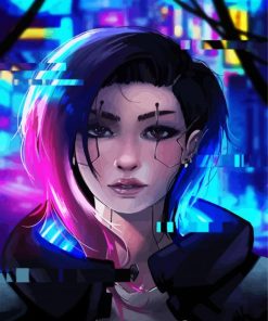 Cyberpunk Lady paint by number
