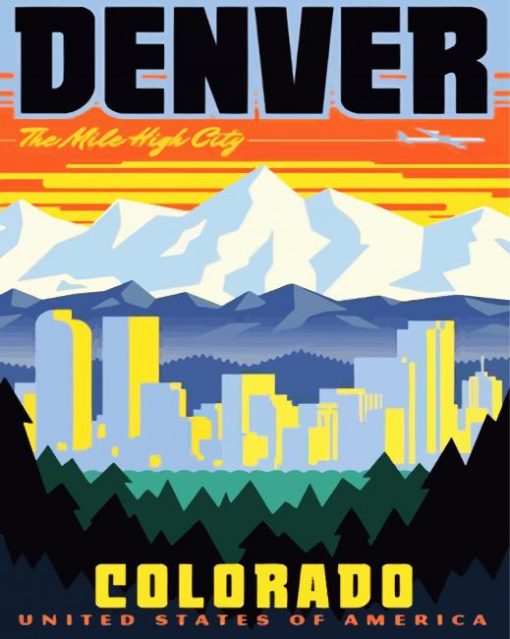 Denver City Poster paint by number