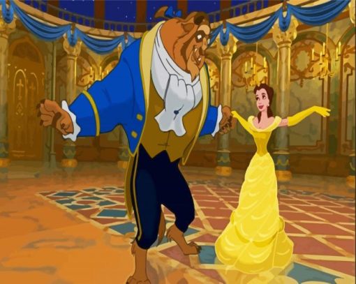 Beauty And Beast In Ballroom paint by numbers