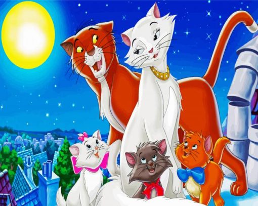 Disney Aristocats Movie paint by numbers