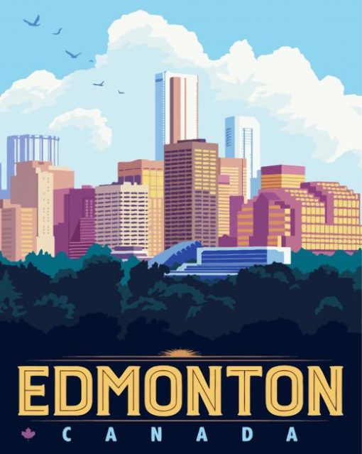 Edmonton City Poster paint by numbers