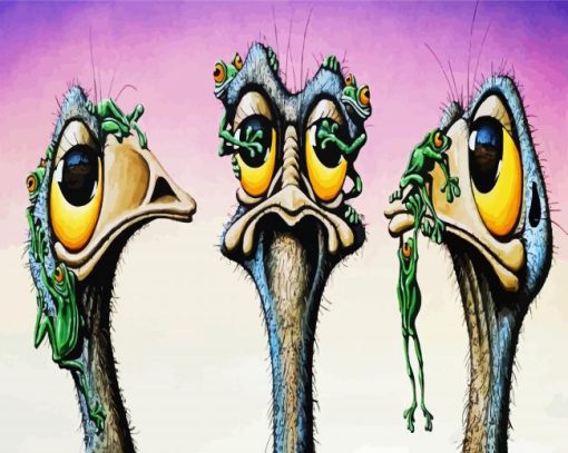 Emu Birds And Frogs paint by numbers