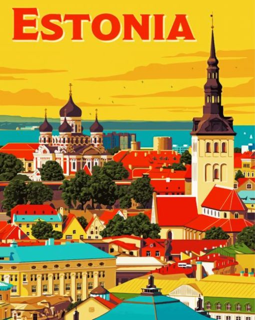 Estonia Poster paint by number