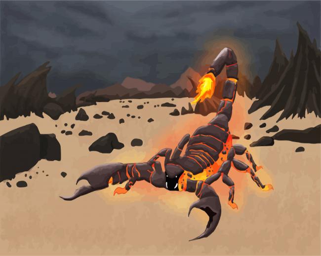 Fantasy Fire Scorpion paint by numbers