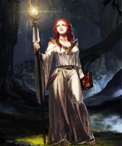 Fantasy Priestess paint by number