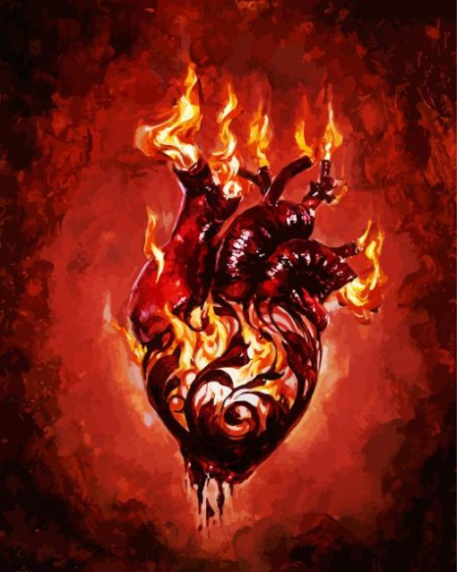 Fire Heart paint by numbers