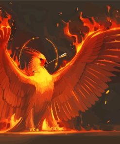 Fire Phoenix Bird paint by numbers