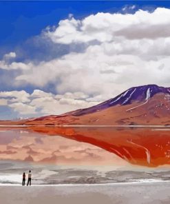 Flamingos Lake In Bolivia paint by number