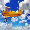 Flying Yellow Biplane paint by number