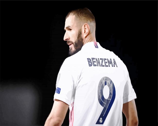 Footballer Karim Benzima paint by numbers