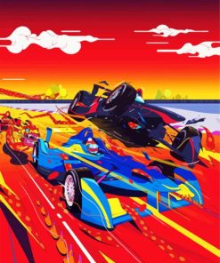 Formula One Racing Art paint by number
