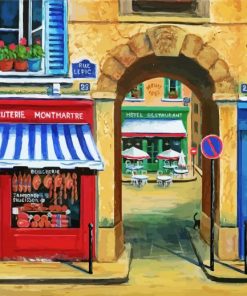 French Butcher Shop paint by number