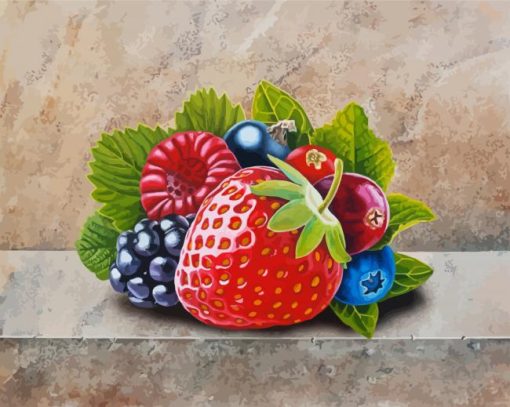 Fresh Berries Fruit paint by numbers