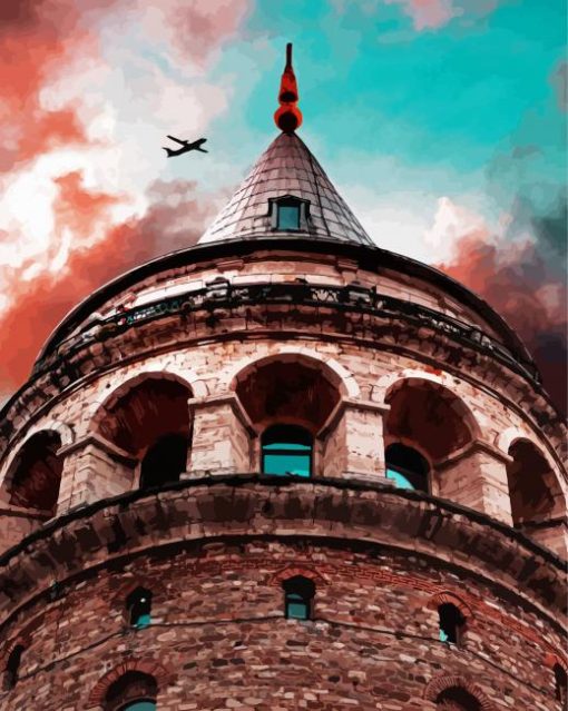 Galata Tower Building paint by number