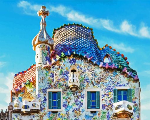 Gaudi Casa Battlo Barcelona paint by number