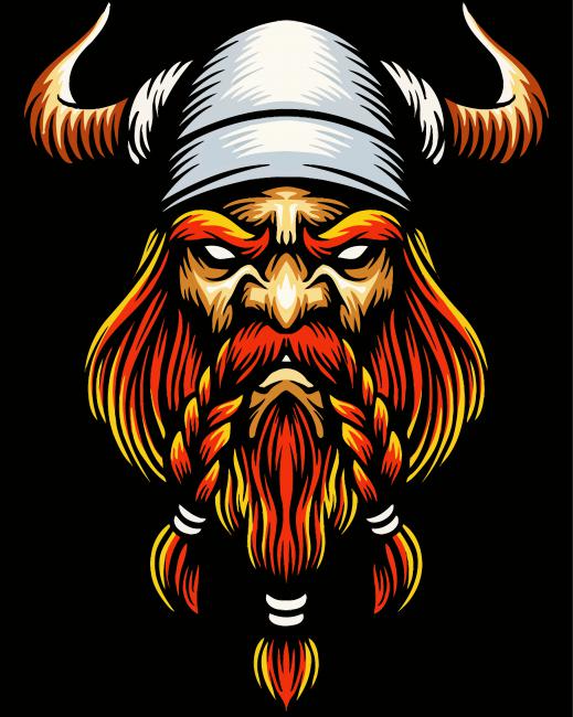 Ginger Viking With Beard paint by number