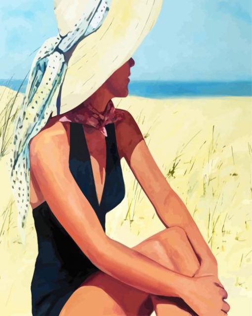 Girl At The Shore paint by numbers
