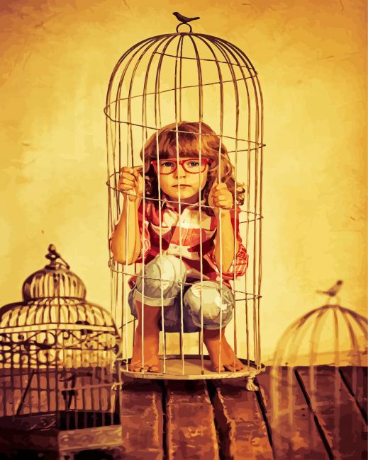 Girl In A Cage paint by numbers