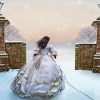Girl With Ball Gown In Snow paint by numbers