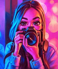 Girl With Camera paint by numbers