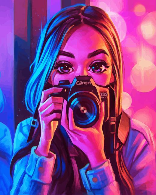 Girl With Camera paint by numbers
