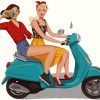 Girls On Lambretta paint by numbers