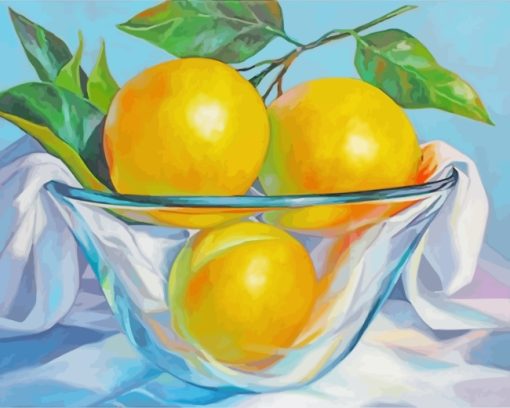 Glass Bowl Lemon paint by numbers