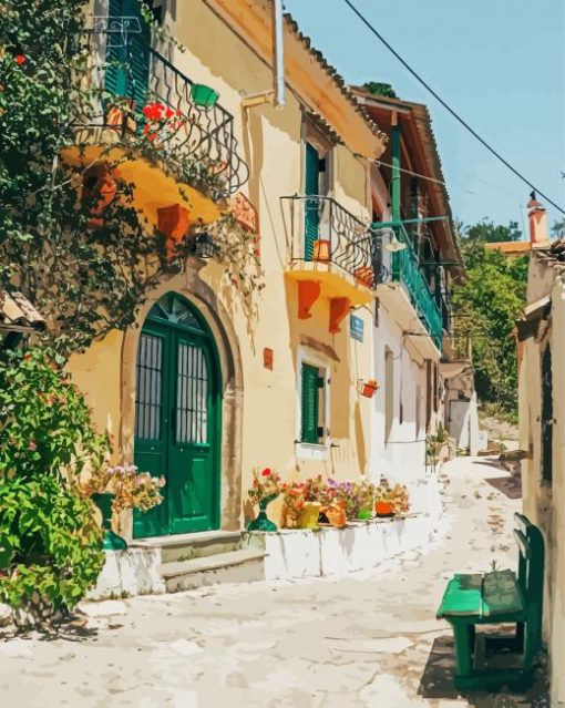 Greece Corfu Streets paint by numbers