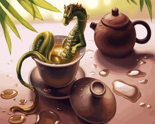 Green Tea Dragon paint by number