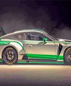 Grey And Green Sport Bentley Car paint by numbers