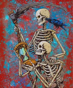 Grim Reaper Skeletons paint by numbers