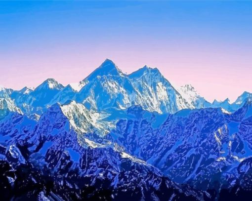 Himalaya Mountains paint by numbers