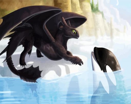 How To Train Your Dragon And Orca paint by number