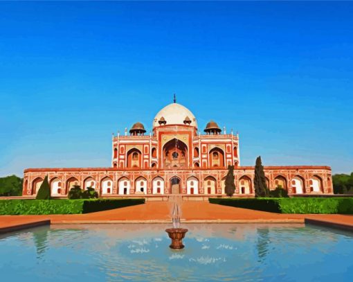Humayun Tomb Delhi India paint by numbers