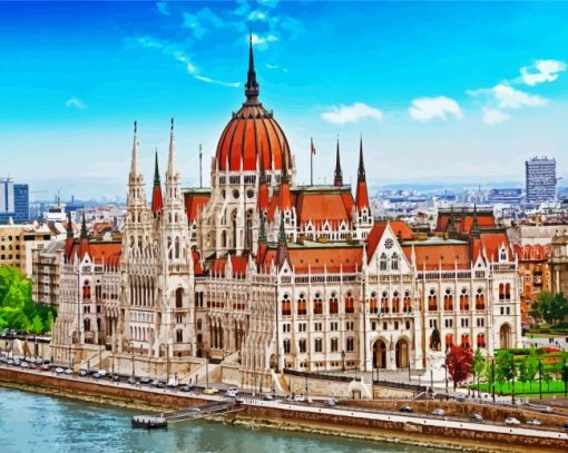 Hungarian Parliament Building Budapest paint by number