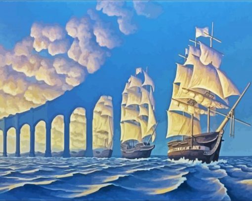 Illusion Sail Ship paint by numbers