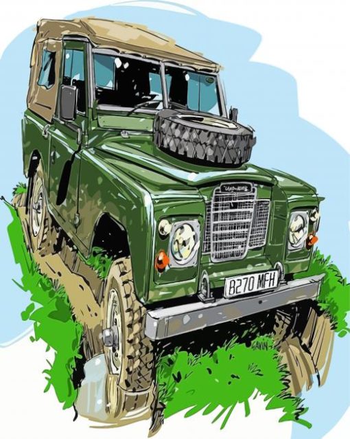 Illustration Land Rover paint by numbers