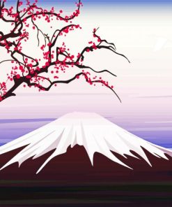 Illustration Mt Fuji paint by numbers