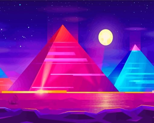 Illustration Pyramids paint by numbers