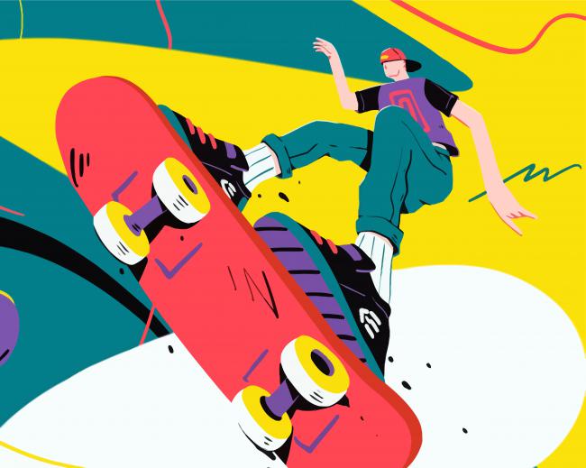 Illustration Skater paint by numbers