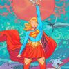 Illustration Supergirl Hero paint by numbers