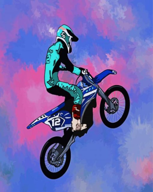 Illustration Motocross paint by number